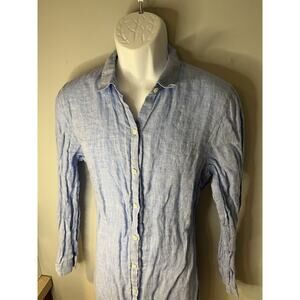 J. Jill Women’s Love Linen 100% Linen Blouse Large Long Sleeve Tunic Shirt